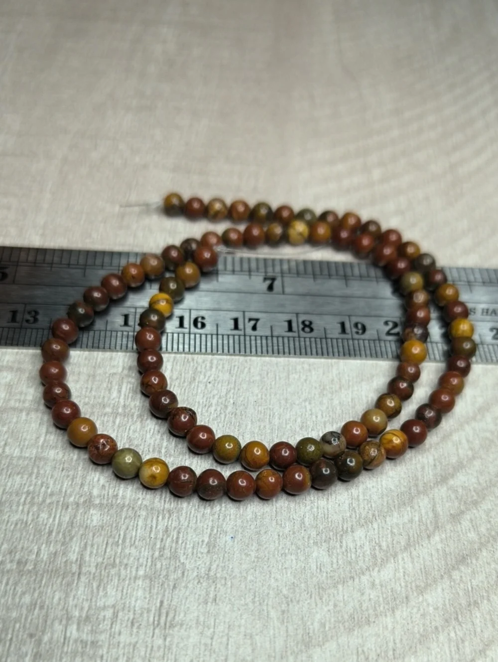 #3- 4mm Natural Red Creek Jasper Smooth Beads 14inch Strand